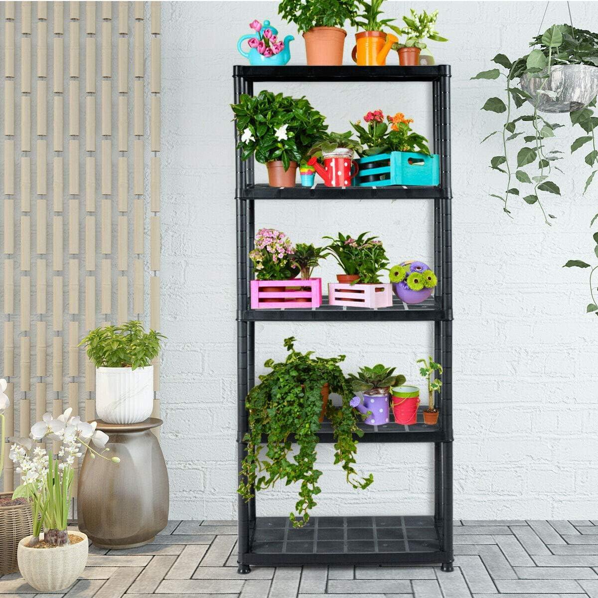 image:imageGiantex 5Tier Ventilated Shelving Storage RackFree Standing MultiUse Shelf Unit No Tools Required 335L X 16W X 73H1