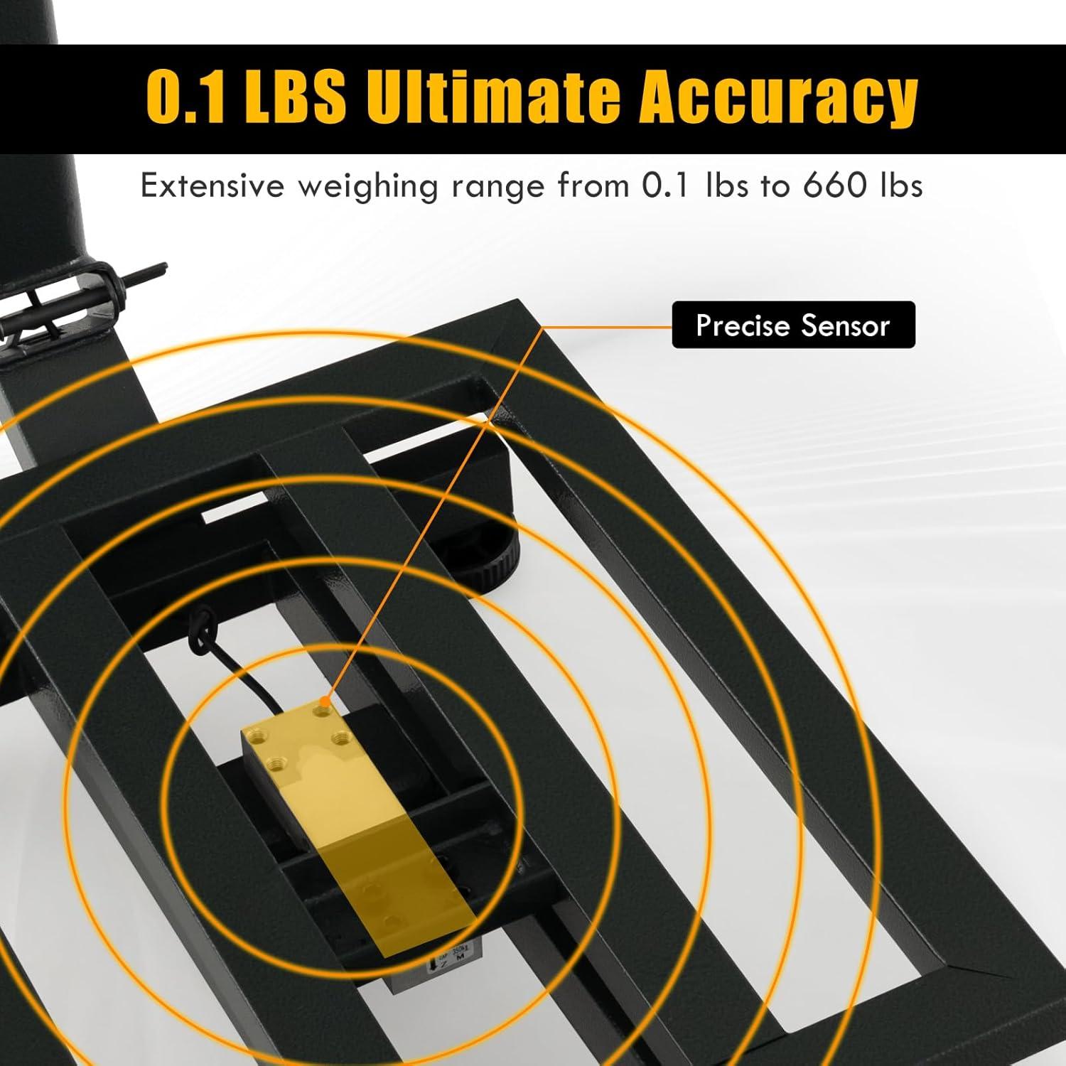 image:imageGiantex 660lbs Weight Computing Digital Scale Floor Platform Scale for Weighing Luggage Package Shipping Mailing Postal Scale with Accurate LBKG Price Calculator HighDefinition Display SilverBlack