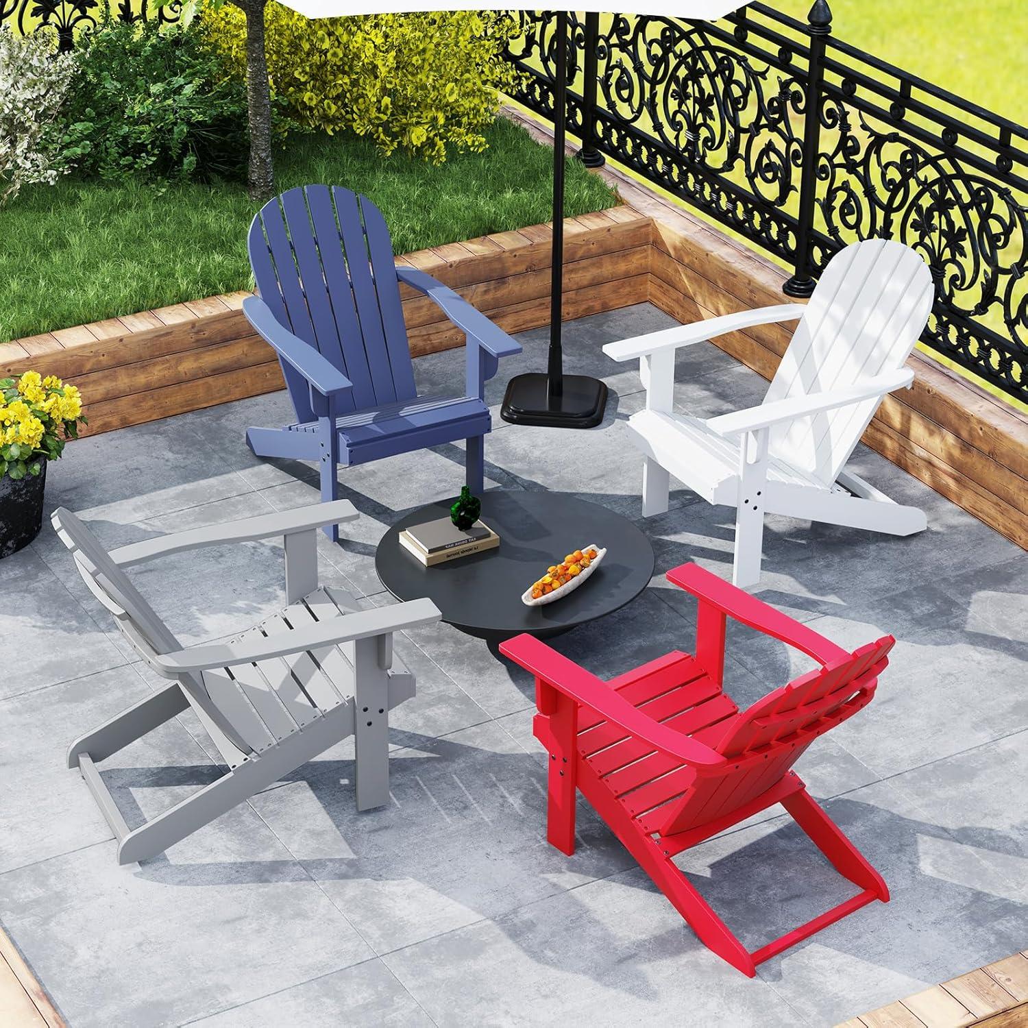 image:imageGiantex Acacia Wood Adirondack Chair Outdoor Fire Pit Chair with 105 Inclined Seat High Backrest 4 Wide Armrests Patio Lounge Chair for Outside Lawn Backyard Garden Deck Porch 1 GreyGrey
