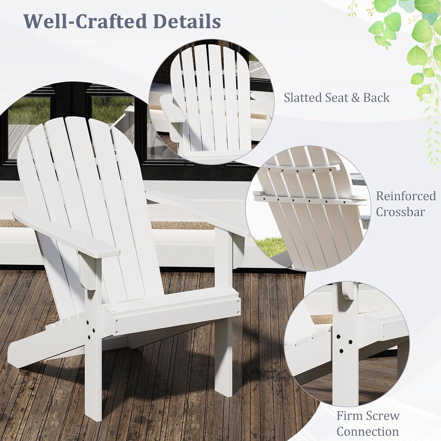 image:imageGiantex Acacia Wood Adirondack Chair Outdoor Fire Pit Chair with 105 Inclined Seat High Backrest 4 Wide Armrests Patio Lounge Chair for Outside Lawn Backyard Garden Deck Porch 1 GreyWhite