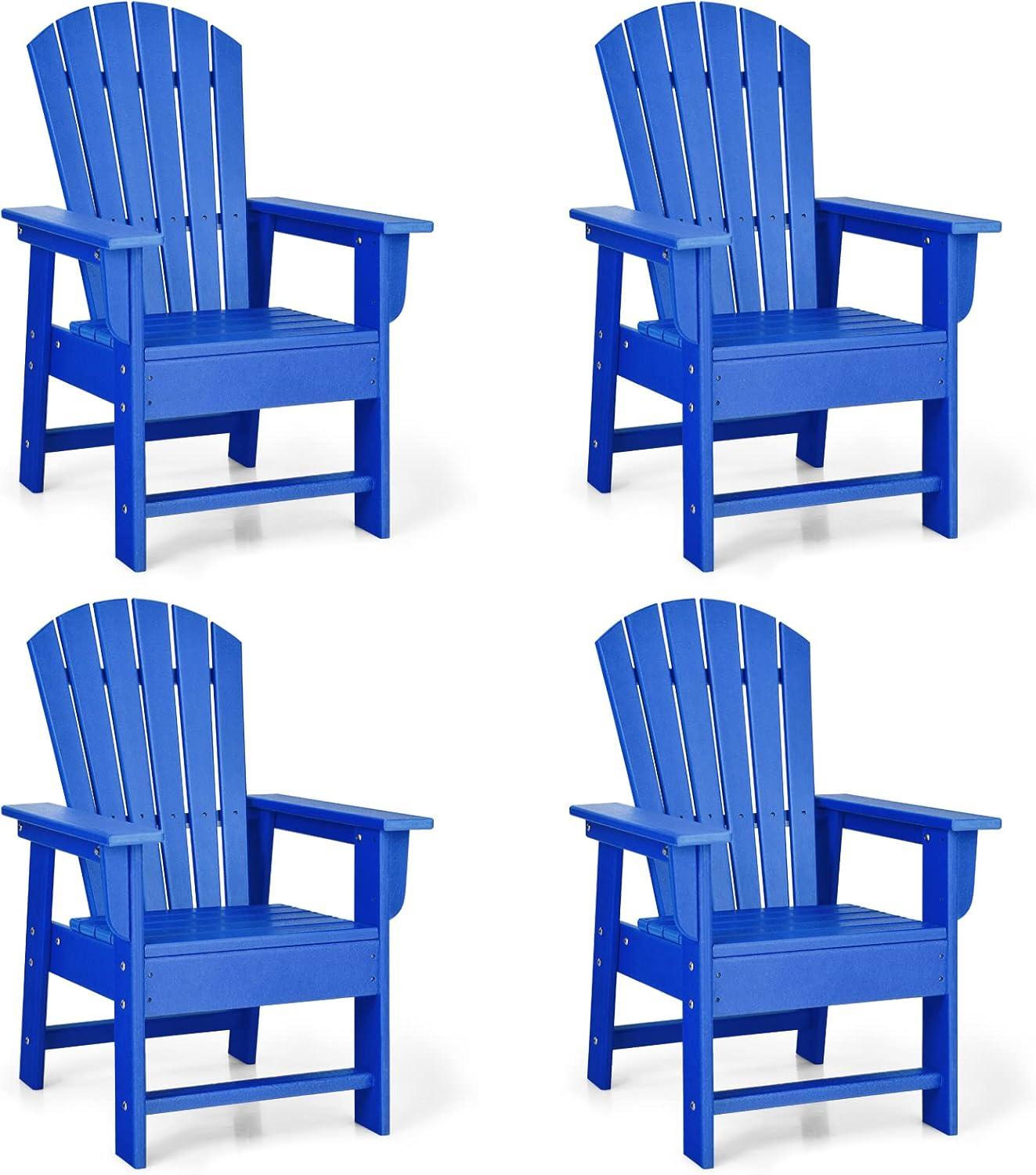 image:imageGiantex Adirondack Chair Kids HDPE Patio Lawn Chair with Ergonomic Backrest for Deck Porch Backyard Poolside Indoor Weather Resistance Toddler Outdoor Chair 4 TurquoiseBlue