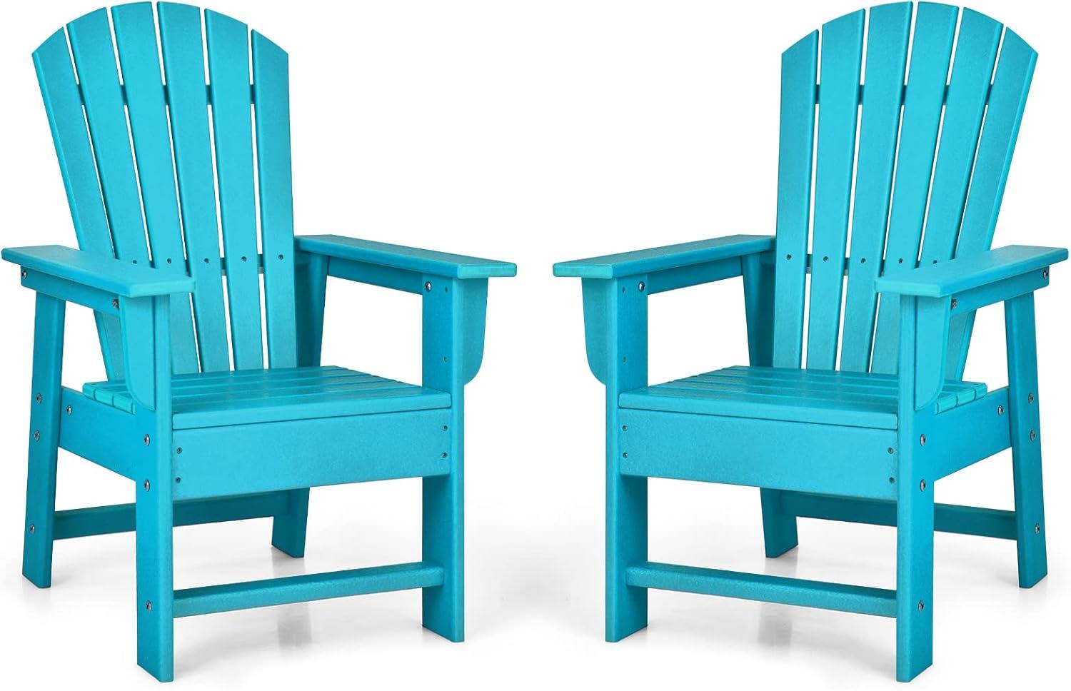 image:imageGiantex Adirondack Chair Kids HDPE Patio Lawn Chair with Ergonomic Backrest for Deck Porch Backyard Poolside Indoor Weather Resistance Toddler Outdoor Chair 4 TurquoiseTurquoise