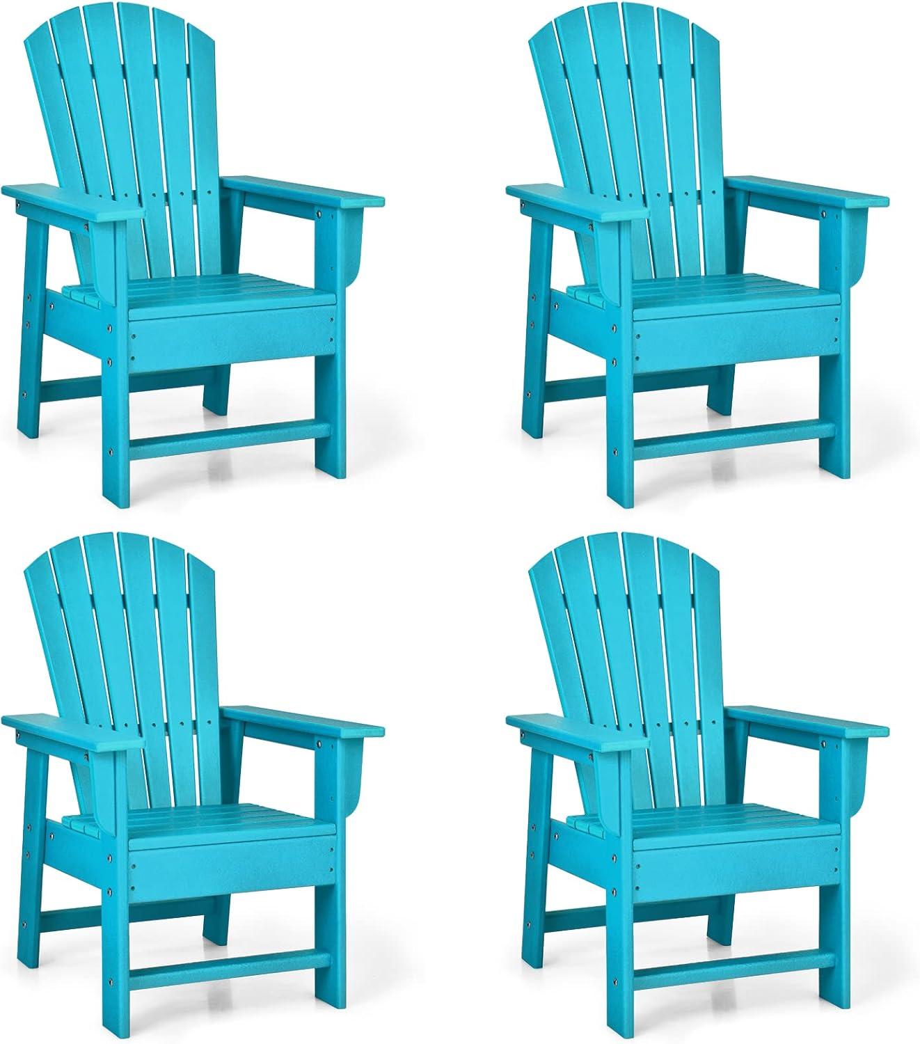 image:imageGiantex Adirondack Chair Kids HDPE Patio Lawn Chair with Ergonomic Backrest for Deck Porch Backyard Poolside Indoor Weather Resistance Toddler Outdoor Chair 4 TurquoiseTurquoise