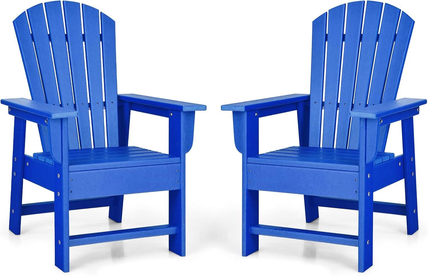 image:imageGiantex Adirondack Chair Kids HDPE Patio Lawn Chair with Ergonomic Backrest for Deck Porch Backyard Poolside Indoor Weather Resistance Toddler Outdoor Chair 4 TurquoiseBlue