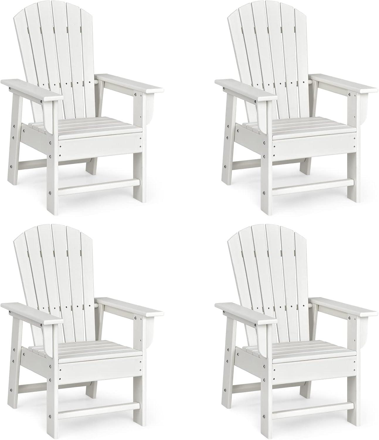image:imageGiantex Adirondack Chair Kids HDPE Patio Lawn Chair with Ergonomic Backrest for Deck Porch Backyard Poolside Indoor Weather Resistance Toddler Outdoor Chair 4 TurquoiseWhite