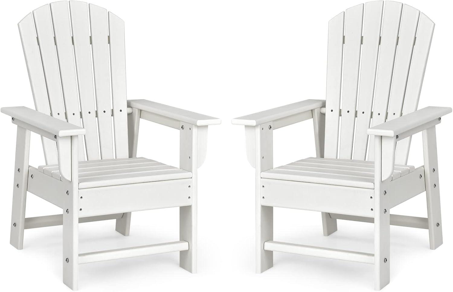 image:imageGiantex Adirondack Chair Kids HDPE Patio Lawn Chair with Ergonomic Backrest for Deck Porch Backyard Poolside Indoor Weather Resistance Toddler Outdoor Chair 4 TurquoiseWhite