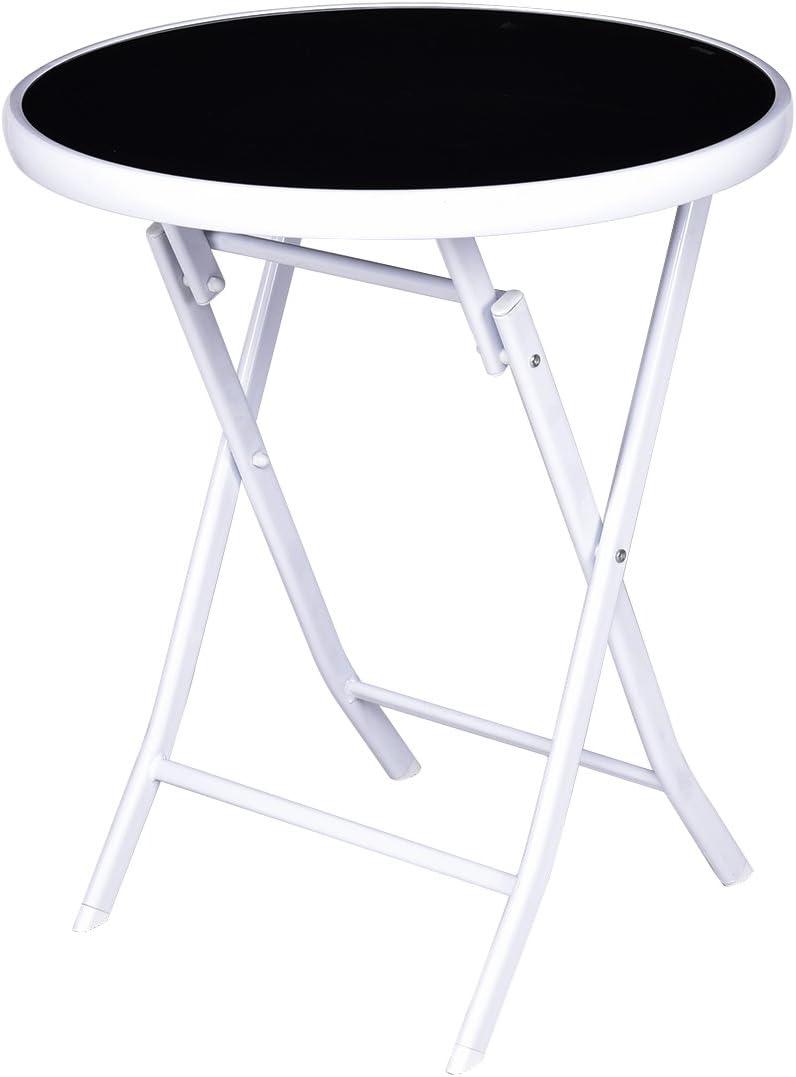 image:imageGiantex Bistro Table Set 3 Piece Patio Bistro Set Outdoor Folding Table and Chairs Foldable Patio Dining Set Porch Furniture Set Garden Backyard Metal Frame No Assembly BlackBlack