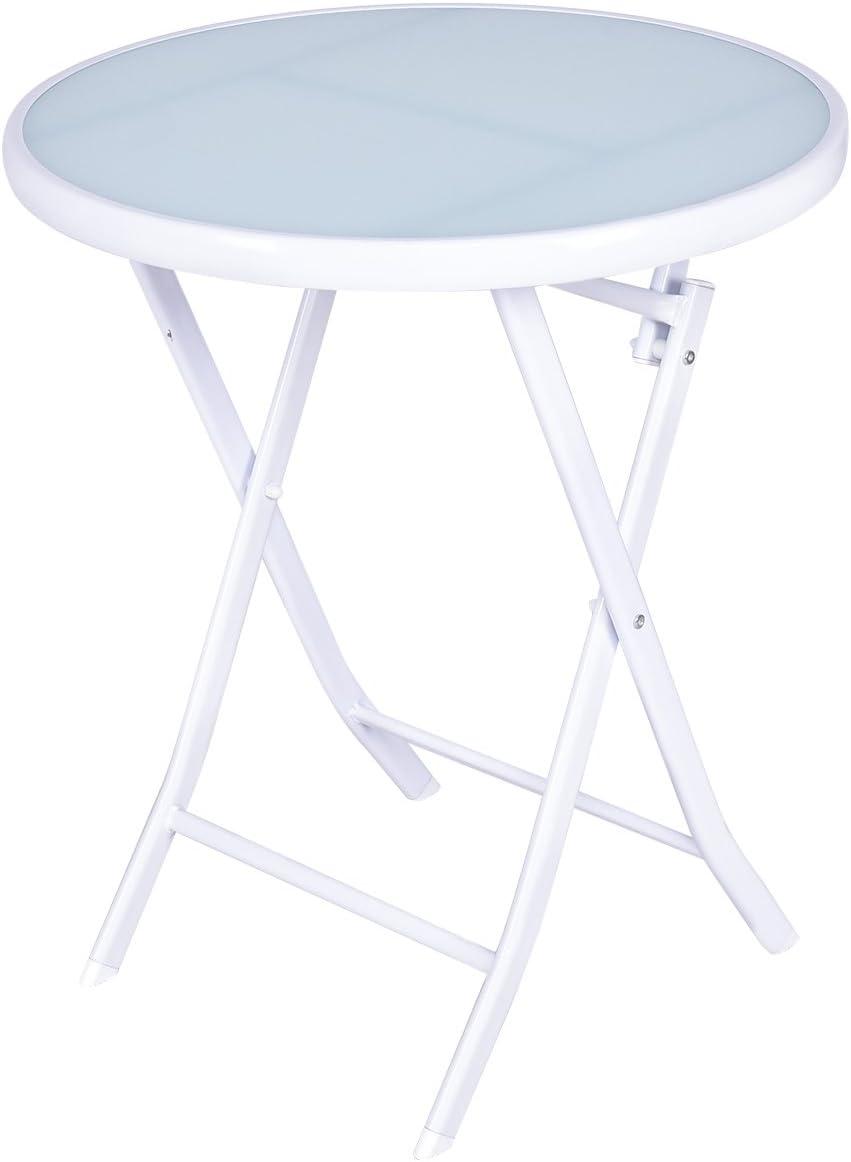 image:imageGiantex Bistro Table Set 3 Piece Patio Bistro Set Outdoor Folding Table and Chairs Foldable Patio Dining Set Porch Furniture Set Garden Backyard Metal Frame No Assembly BlackWhite
