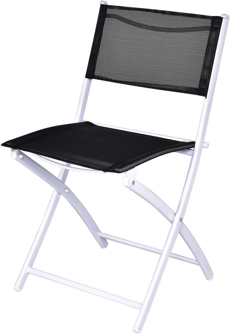 image:imageGiantex Bistro Table Set 3 Piece Patio Bistro Set Outdoor Folding Table and Chairs Foldable Patio Dining Set Porch Furniture Set Garden Backyard Metal Frame No Assembly BlackBlack