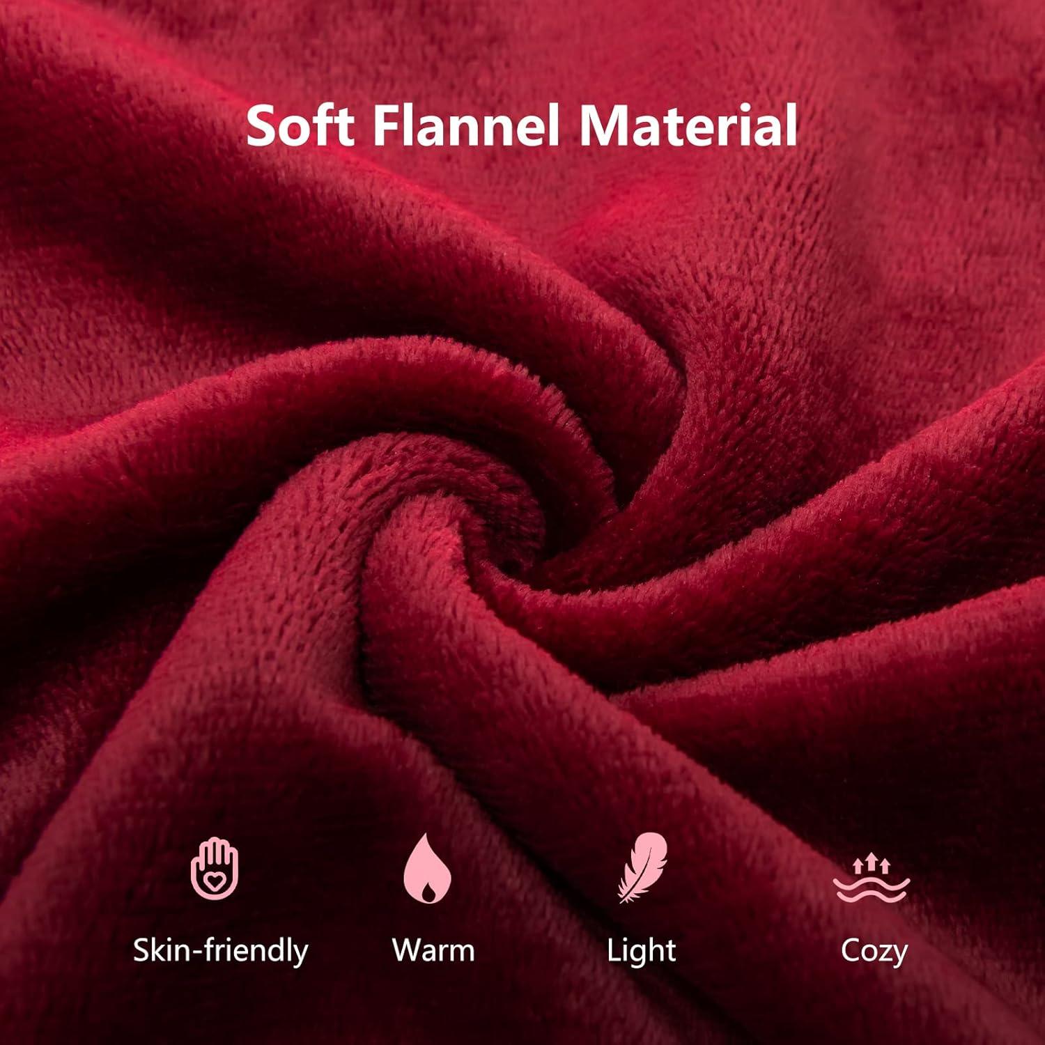 image:imageGiantex Electric Heated Blanket 84 x 62 Flannel Thermal Blanket wMachine Washable 10 Heating Levels 12 Hour Auto ShutOff Overheat Protection Twin Size Heating Blanket for Bed Couch Red