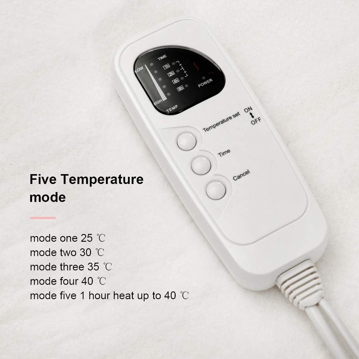 image:imageGiantex Electric Heated Mattress Pad Heating Bed Topper with LowVoltage Five Modes Temper Control and Timer Fast Heating Detachable Connector Warmer Bed Toppers Twin Size Heating Mattress Pad