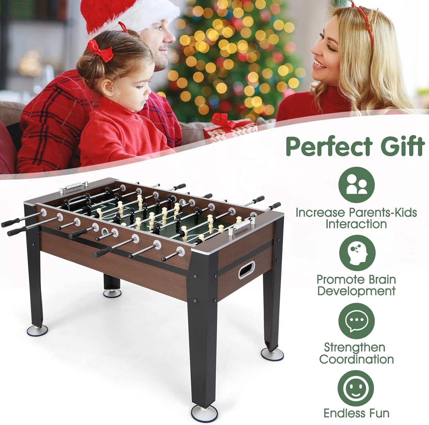 image:imageGiantex Foosball Table Adult Size 54 Foosball Table Full Size with 2 Balls Wood Football Table Arcade Soccer Table Game for Kids Adults Game Room Home Office Party