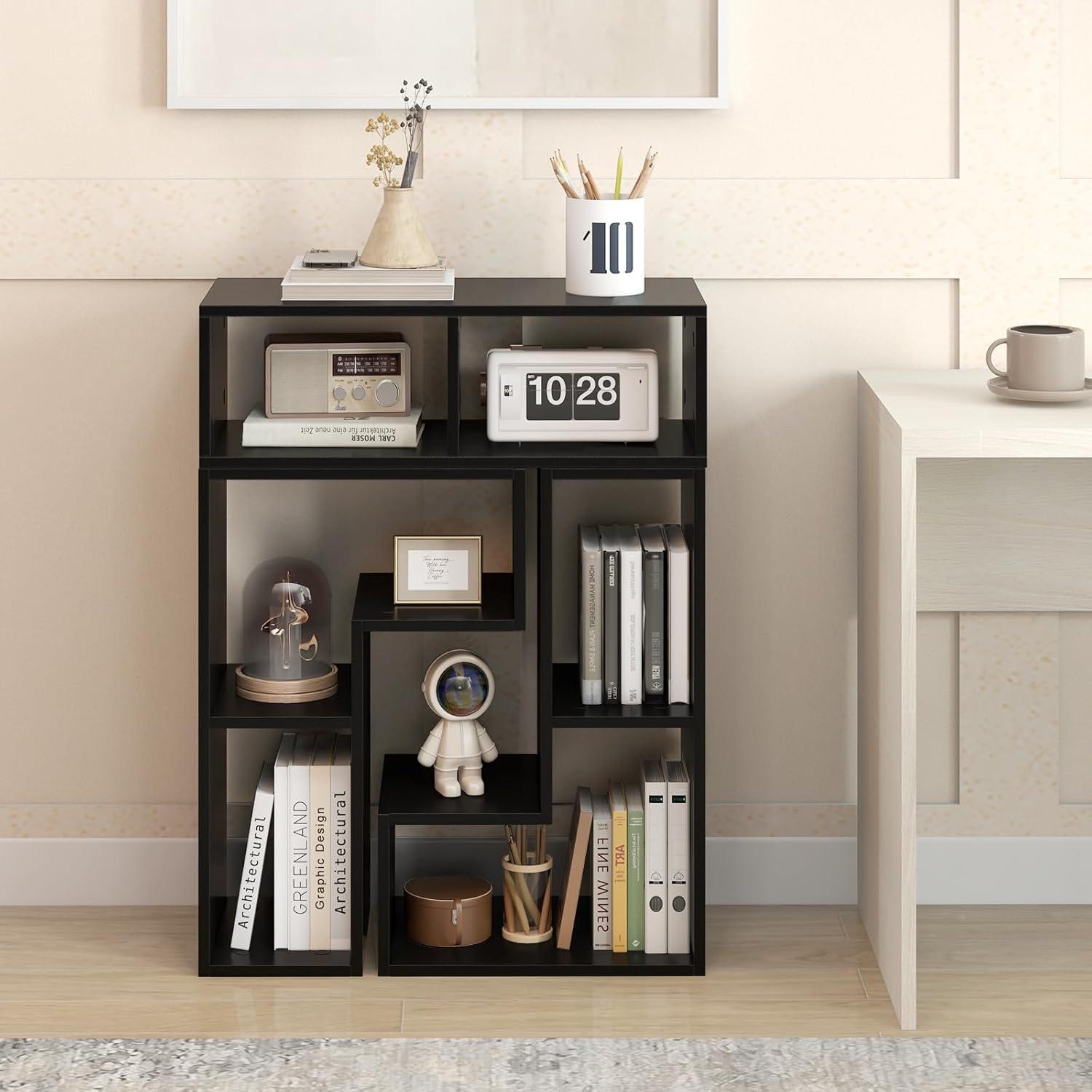 image:imageGiantex FreeCombination TV Stand for Bedroom Entertainment Center for 50 55 60 65 Inch TV 3Piece Media Console Table with Storage Cubes Deformable Open Storage Bookcase Shelf WhiteBlack