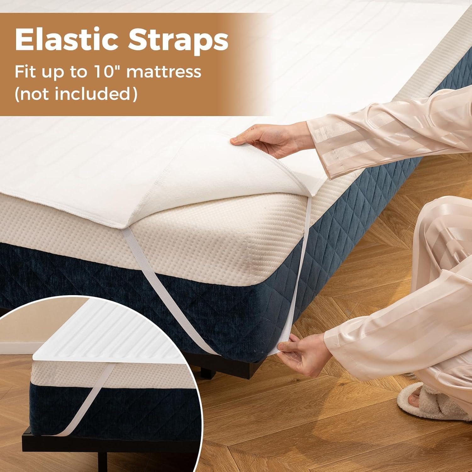 image:imageGiantex Heated Mattress Pad King Electric Mattress Cover wDual Control 9 Heat Settings 9H Timer Overheat Protection Heating Bed Toppers Fit up to 10 Deep Pocket Machine Washable Bed WarmerTwin