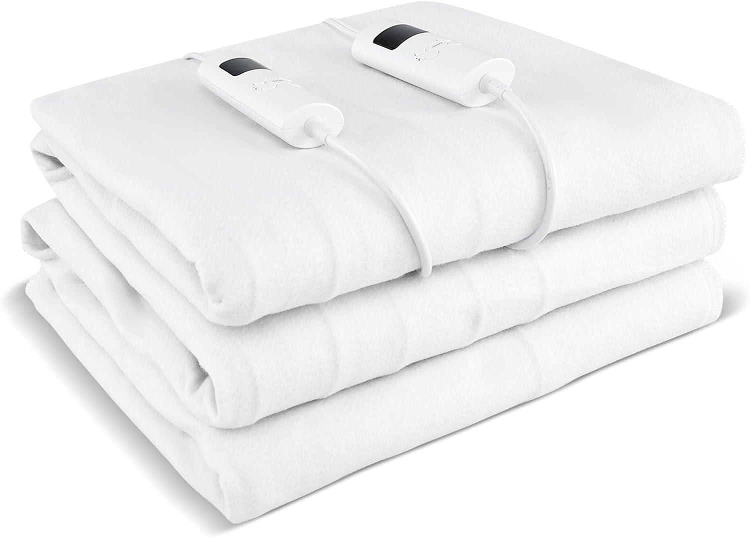 image:imageGiantex Heated Mattress Pad Machine Washable Bed Warmer with Single Controller 9 Heat Setting 9Hour Auto Off Overheat Protection Fit Up to 10 Electric Mattress Pad White Twin Size 76 x 39White