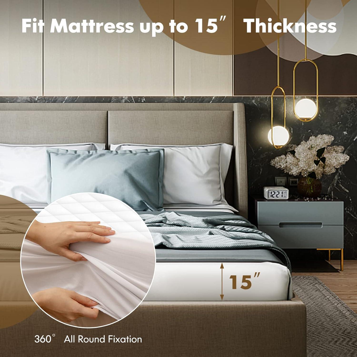 image:imageGiantex Heated Mattress Pad Queen 60 x 80 Quilted Electric Bed Warmer w 10 Heating Levels 8H Auto Off 112H Timer Double Controller Overheat Protection Electric Mattress PadQueen