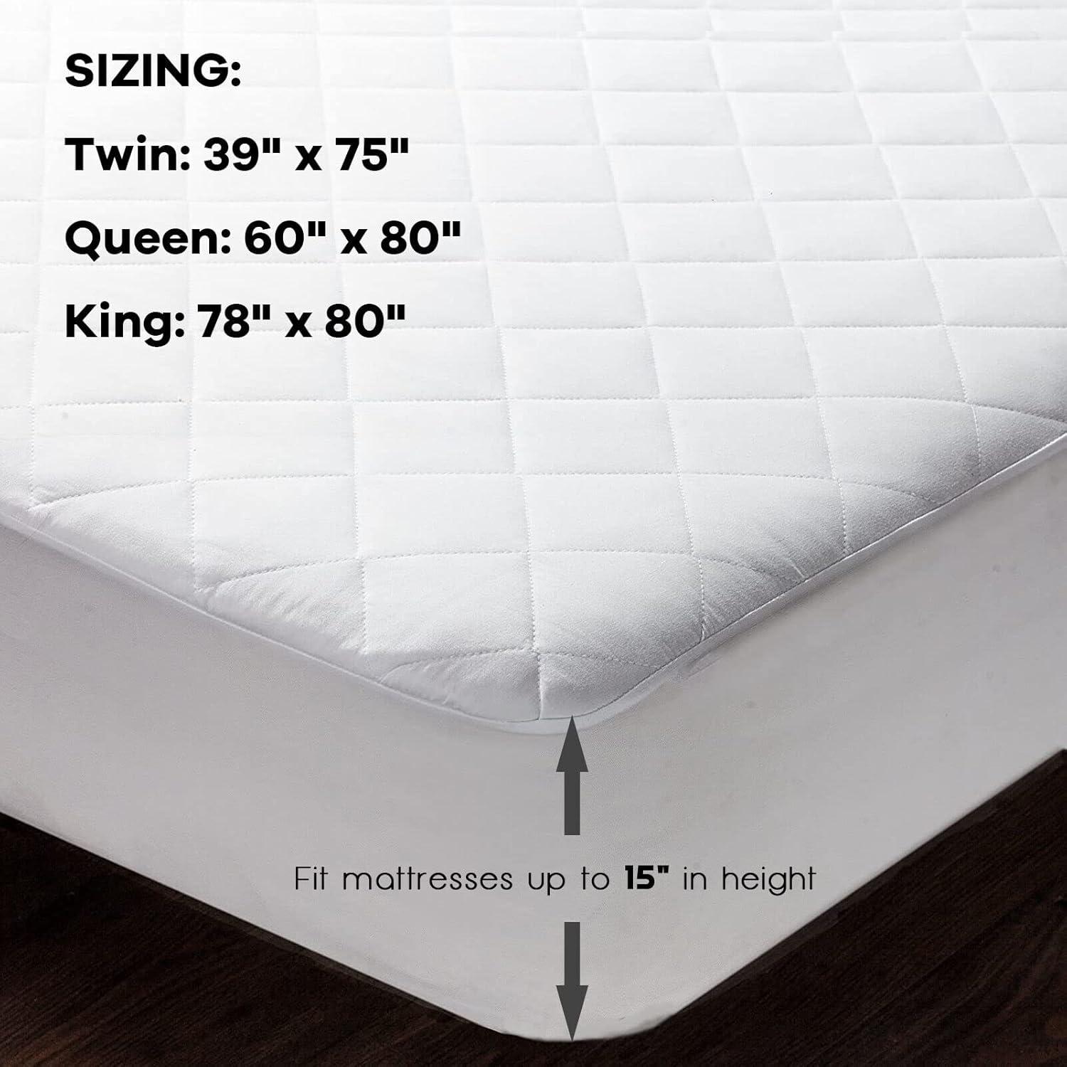 image:imageGiantex Heated Mattress Pad Queen Size Electric Heated Mattress Cover w 10 Heat Setting 8 Hours Auto Off Timer Function Dual Temperature Control Premium Electric Bed Warmer Up to 15 Deep PocketQueen