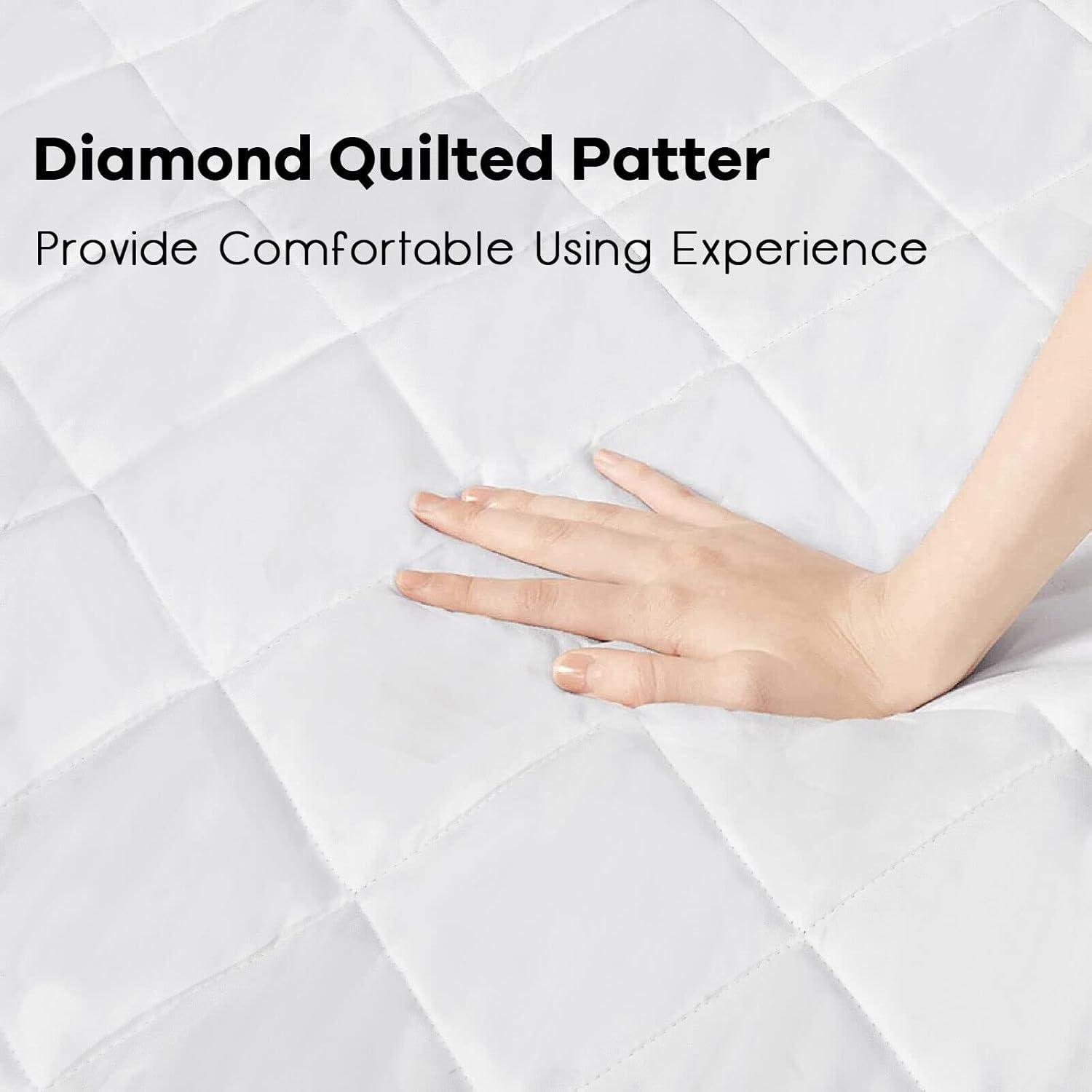 image:imageGiantex Heated Mattress Pad Queen Size Electric Heated Mattress Cover w 10 Heat Setting 8 Hours Auto Off Timer Function Dual Temperature Control Premium Electric Bed Warmer Up to 15 Deep PocketQueen