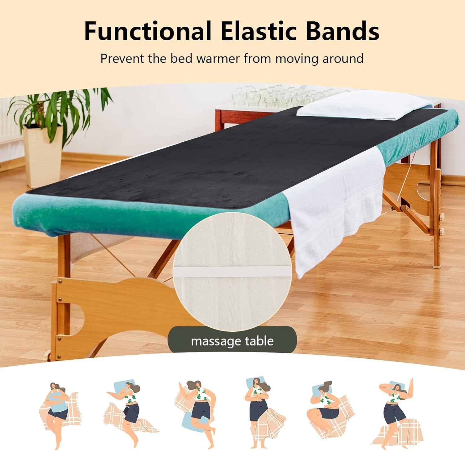 image:imageGiantex Massage Table Warmer Electric Heated Mattress Pad Heating Pad with LowVoltage 5 Modes Temper Control and Timer Fast Heating Detachable Connector Warmer Bed Toppers GreyGrey