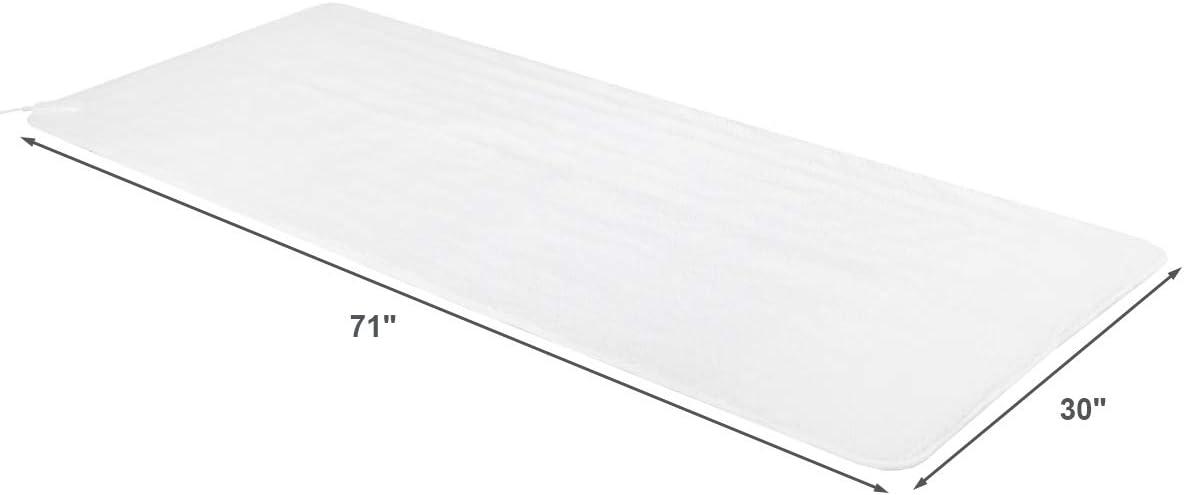 image:imageGiantex Massage Table Warmer Heated Mattress Pad Electric Heating Pad with 5 Heat Settings 12 Ft Cord and Overheat Protection Digital Timer 71 x 30 Inches Massage Bed Warmer for Spa Table White