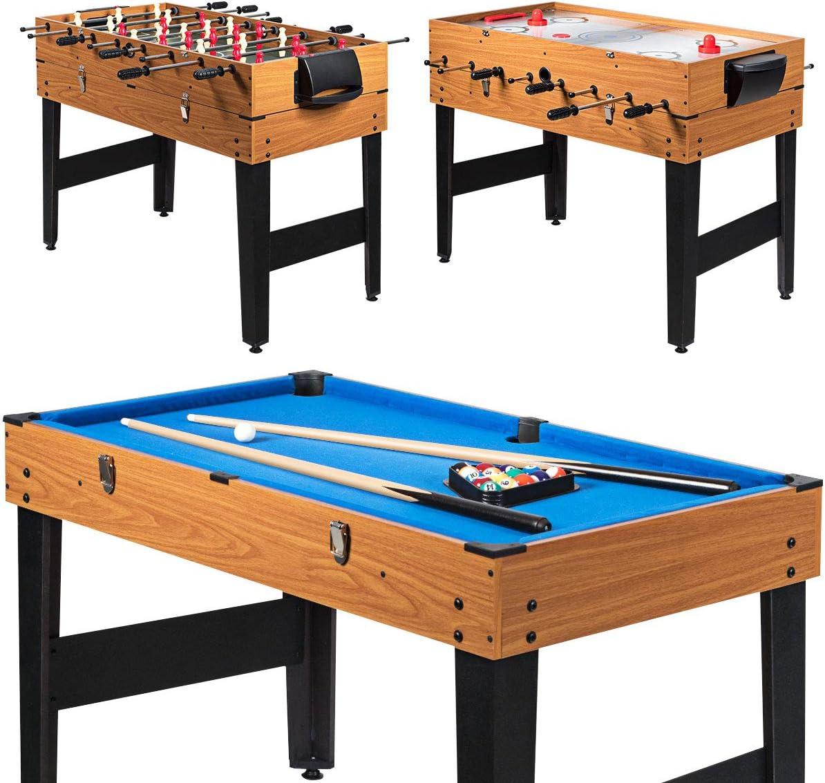 image:imageGiantex Multi Game Table 3in1 48 Combo Game Table wSoccer Billiard Slide Hockey Wood Foosball Table Perfect for Game Rooms Arcades Bars Parties Family Night