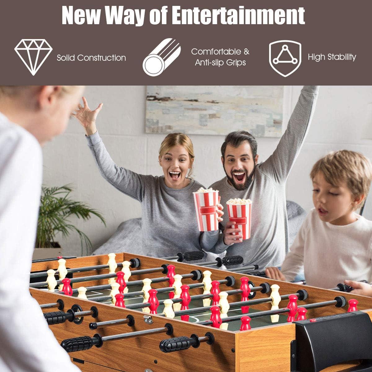 image:imageGiantex Multi Game Table 3in1 48 Combo Game Table wSoccer Billiard Slide Hockey Wood Foosball Table Perfect for Game Rooms Arcades Bars Parties Family Night