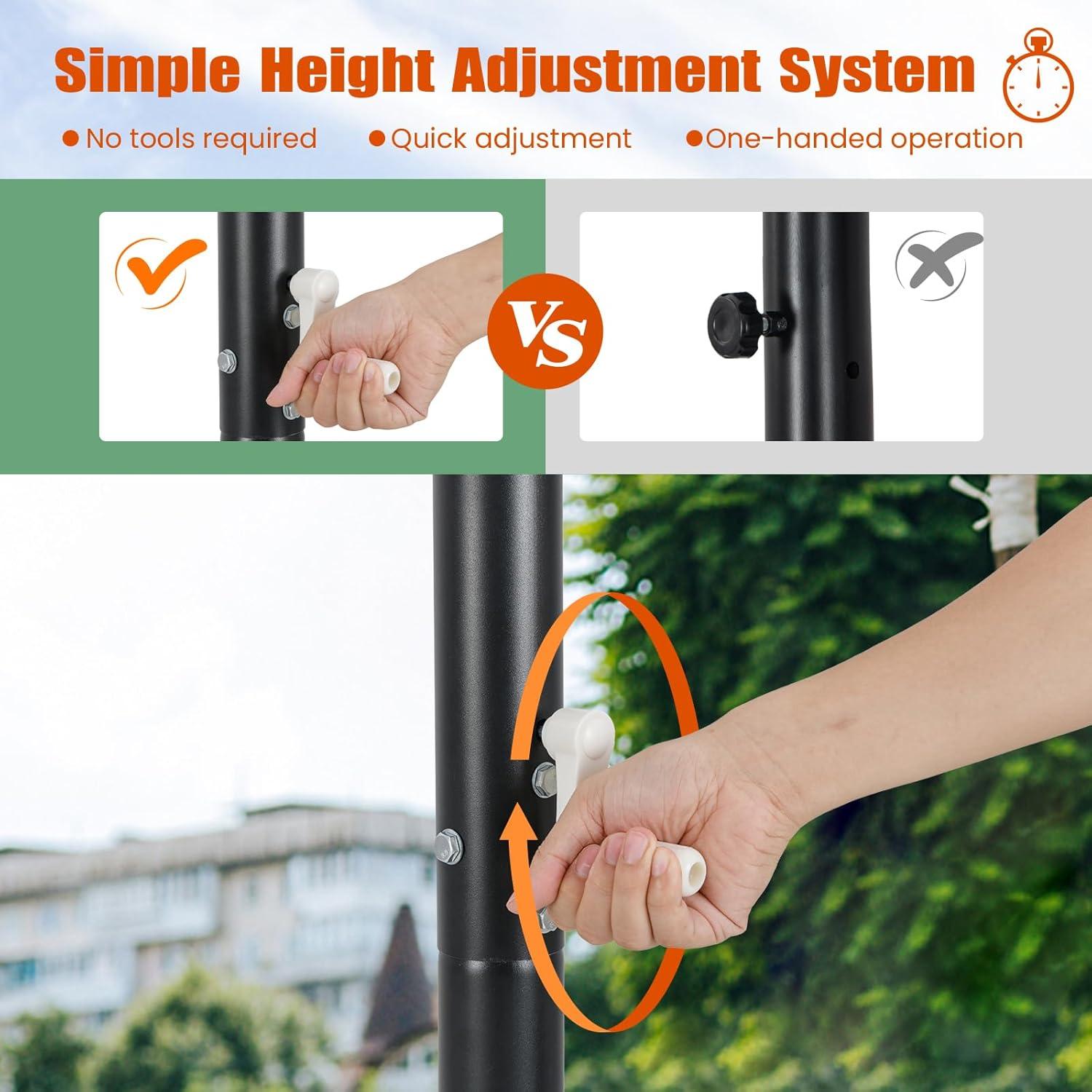 image:imageGiantex Portable Basketball Hoop Outdoor 7410 FT Height Adjustable Basketball Goal System w 44 Inch Shatterproof PC Backboard Fillable Base Basketball Hoop Indoor for Adults Backyard Driveway