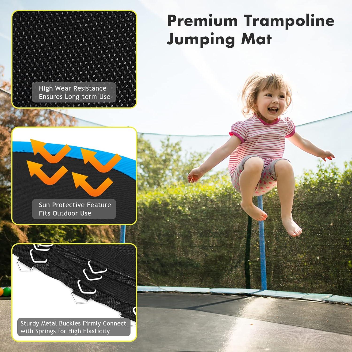 image:imageGiantex Replacement Trampoline Mat HighElastic PP WeatherResistant Mat Fits 8 10 12 14 16ft Round Frame Spring Not Included12Ft w 72 VHooks 55 Spring