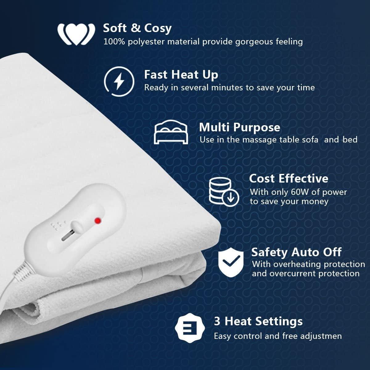 image:imageGiantex Standard Massage Table Warmer Heated Mattress Pad Spa Table Heating Pad with Three Heat Settings Auto Overheat Protection Fixed Elastic Bands Portable 71x30 Inch Electric Table Warmers71x30