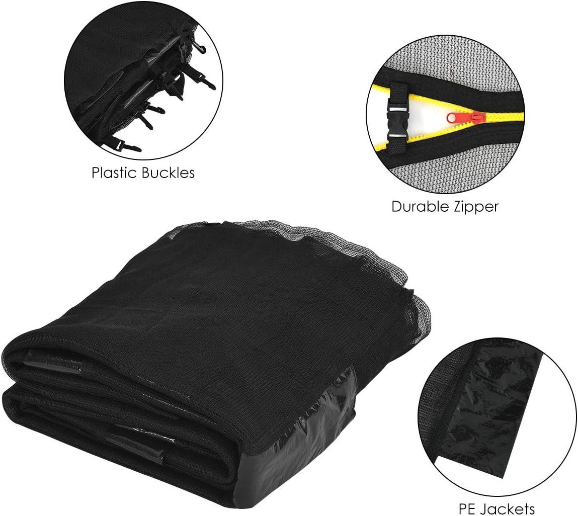 image:imageGiantex Trampoline Enclosure Net Only with Zipper amp Buckle Perfect Visibility and TearampWeatherResistant 12FT 14FT 15FT 16FT Trampoline Replacement Safety Enclosure Net12FT 8 Poles