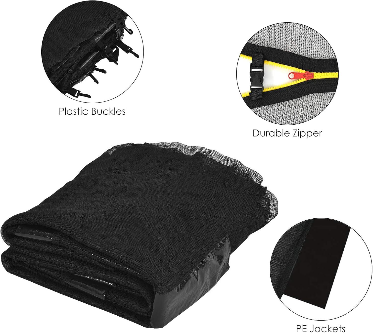image:imageGiantex Trampoline Enclosure Net Only with Zipper amp Buckle Perfect Visibility and TearampWeatherResistant 12FT 14FT 15FT 16FT Trampoline Replacement Safety Enclosure Net16FT 6 Poles