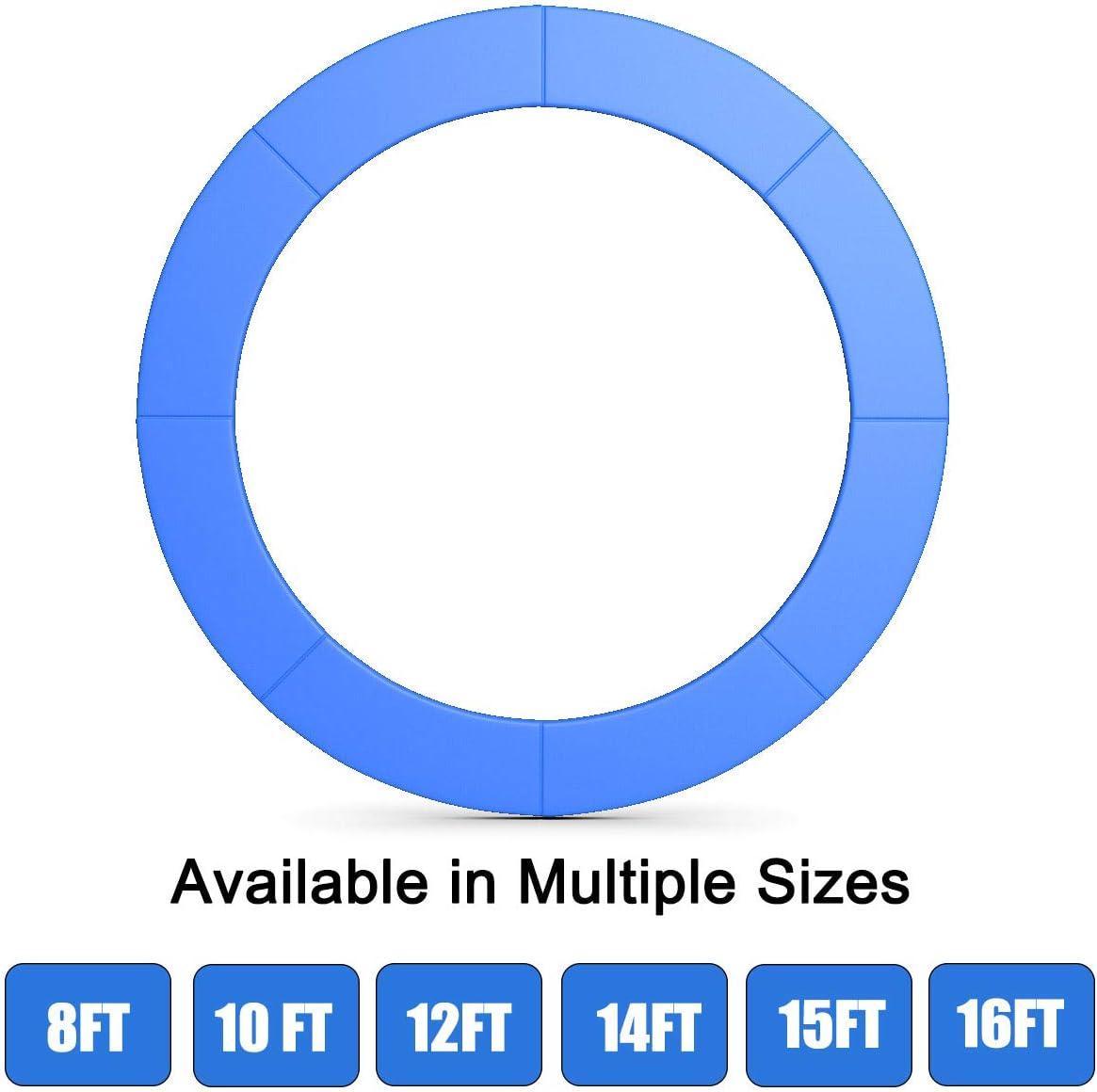image:imageGiantex Trampoline Pad 8ft 10ft 12ft 14ft 15ft 16ft Trampoline Replacement Safety Pad No Holes for Pole Waterproof Trampoline Accessories Spring CoverBlue