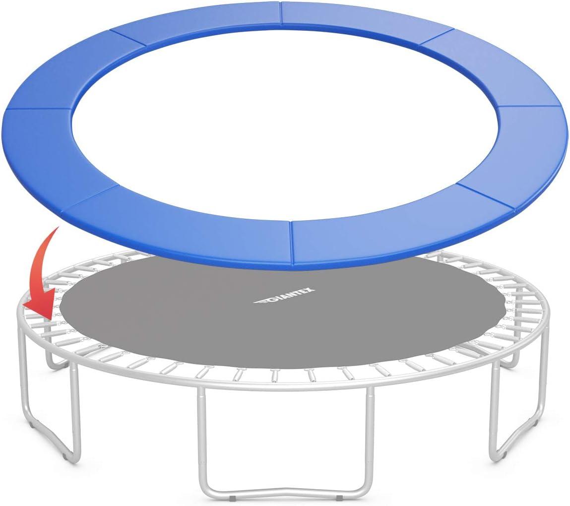 image:imageGiantex Trampoline Pad 8ft 10ft 12ft 14ft 15ft 16ft Trampoline Replacement Safety Pad No Holes for Pole Waterproof Trampoline Accessories Spring CoverBlue