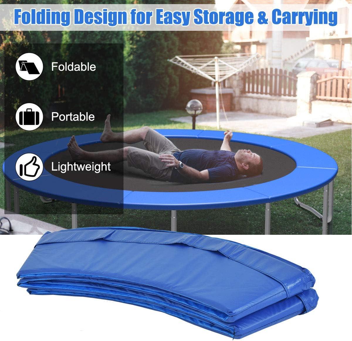 image:imageGiantex Trampoline Pad 8ft 10ft 12ft 14ft 15ft 16ft Trampoline Replacement Safety Pad No Holes for Pole Waterproof Trampoline Accessories Spring CoverBlue