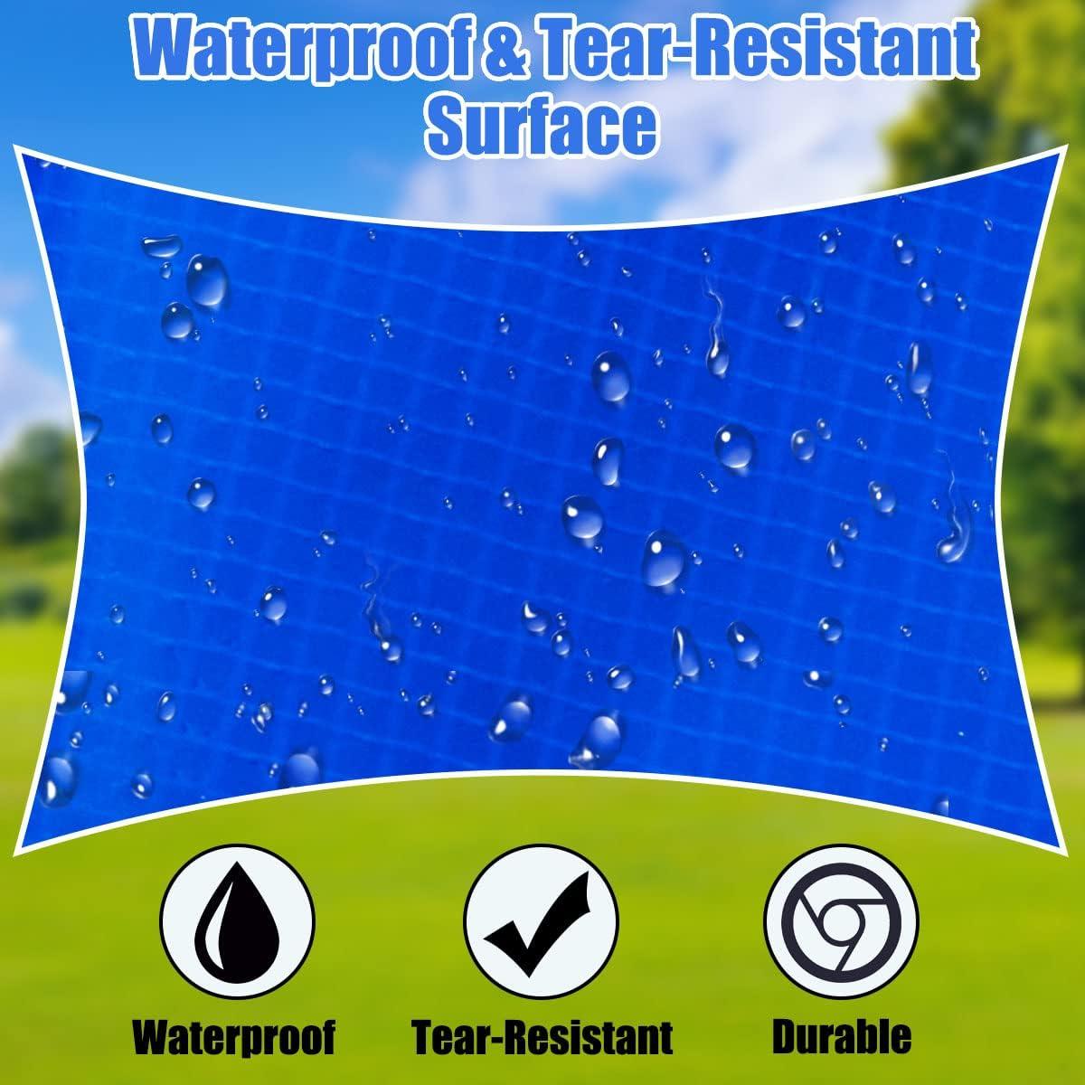 image:imageGiantex Trampoline Pad 8ft 10ft 12ft 14ft 15ft 16ft Trampoline Replacement Safety Pad No Holes for Pole Waterproof Trampoline Accessories Spring CoverBlue