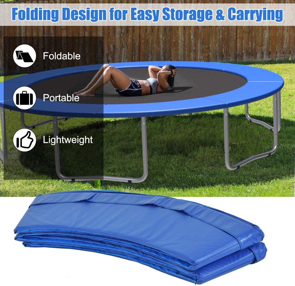 image:imageGiantex Trampoline Pad 8ft 10ft 12ft 14ft 15ft 16ft Trampoline Replacement Safety Pad No Holes for Pole Waterproof Trampoline Accessories Spring CoverBlue