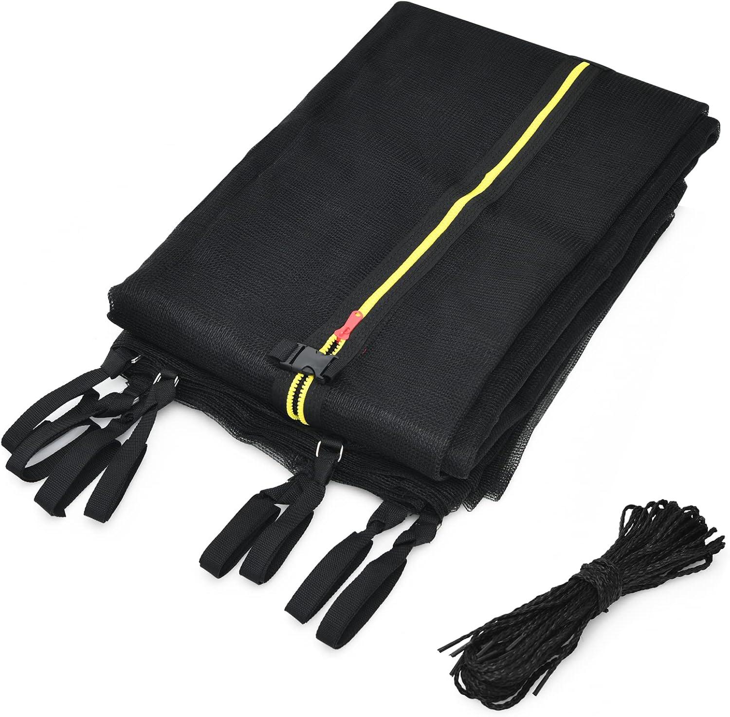 image:imageGiantex Trampoline Safety Net wAdjustable Straps 8 10 12 14 15 16Ft WeatherResistant Replacement Enclosure Net with DoubleHeaded Zipper Protection Buckle Poles Not Included16FT 12 Poles