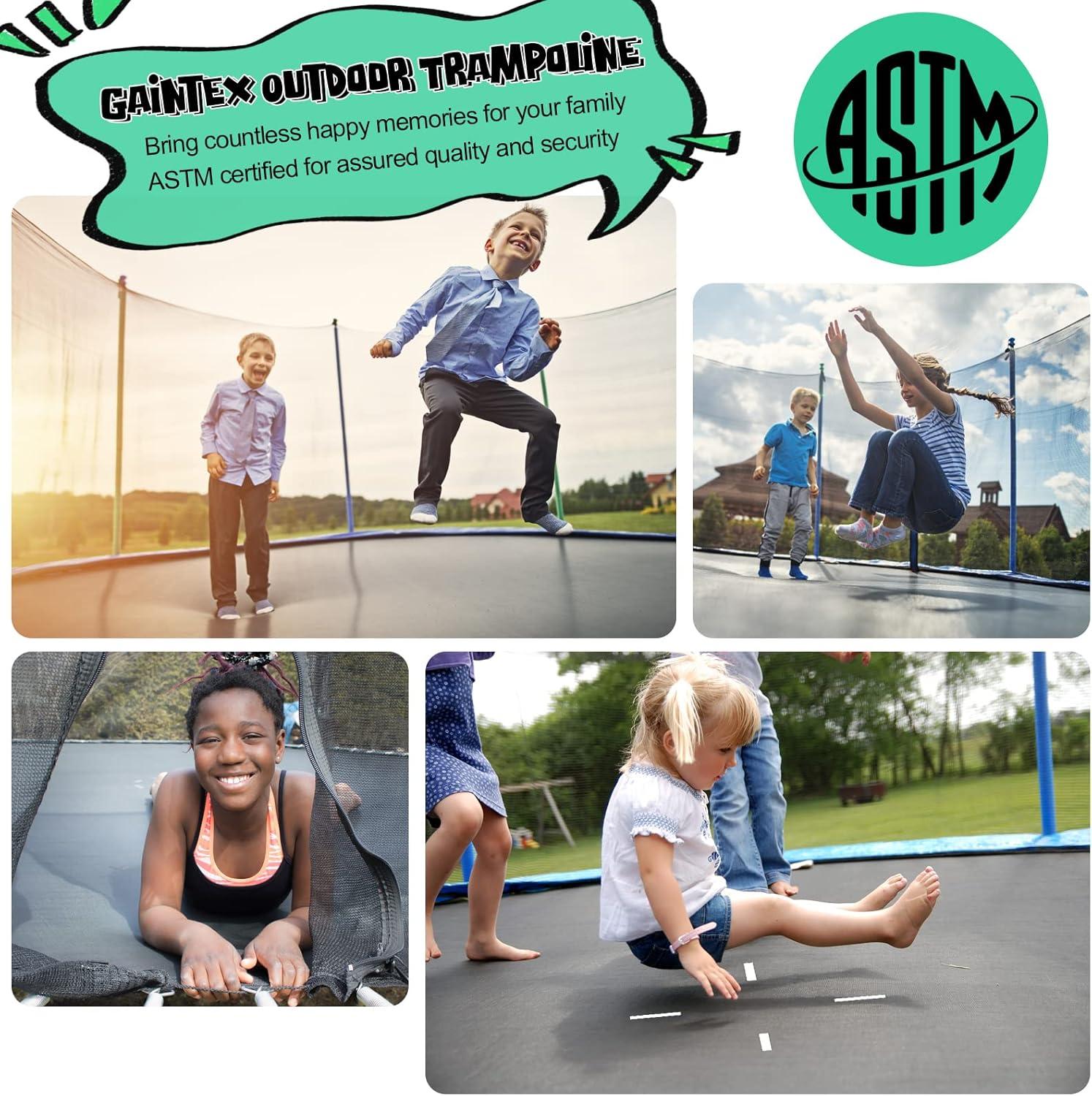 image:imageGiantex Trampoline with Basketball Hoop 12 14 15 16 Ft Trampoline for Kids and Adults with Ladder ASTM Approved Outdoor Large Recreational Trampoline with Net for Backyards Park12 Ft Inside Pad