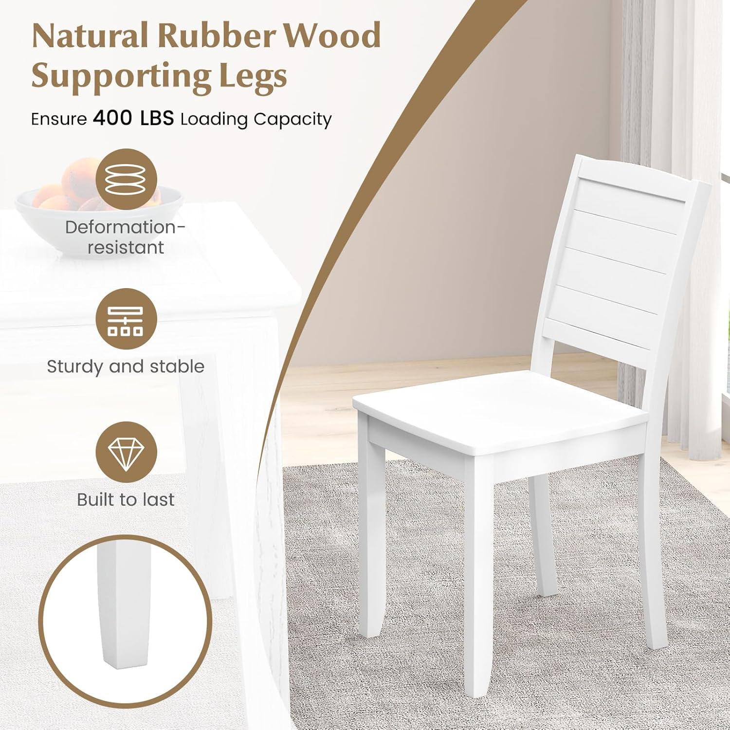 image:imageGiantex Wood Dining Chairs Set of 2 Modern Kitchen Chairs wRubber Wood Legs Curved Backrest Farmhouse Diner Chairs Wooden Armless Side Chairs for Home Dining Restaurant Load 400 LBS BlackWhite