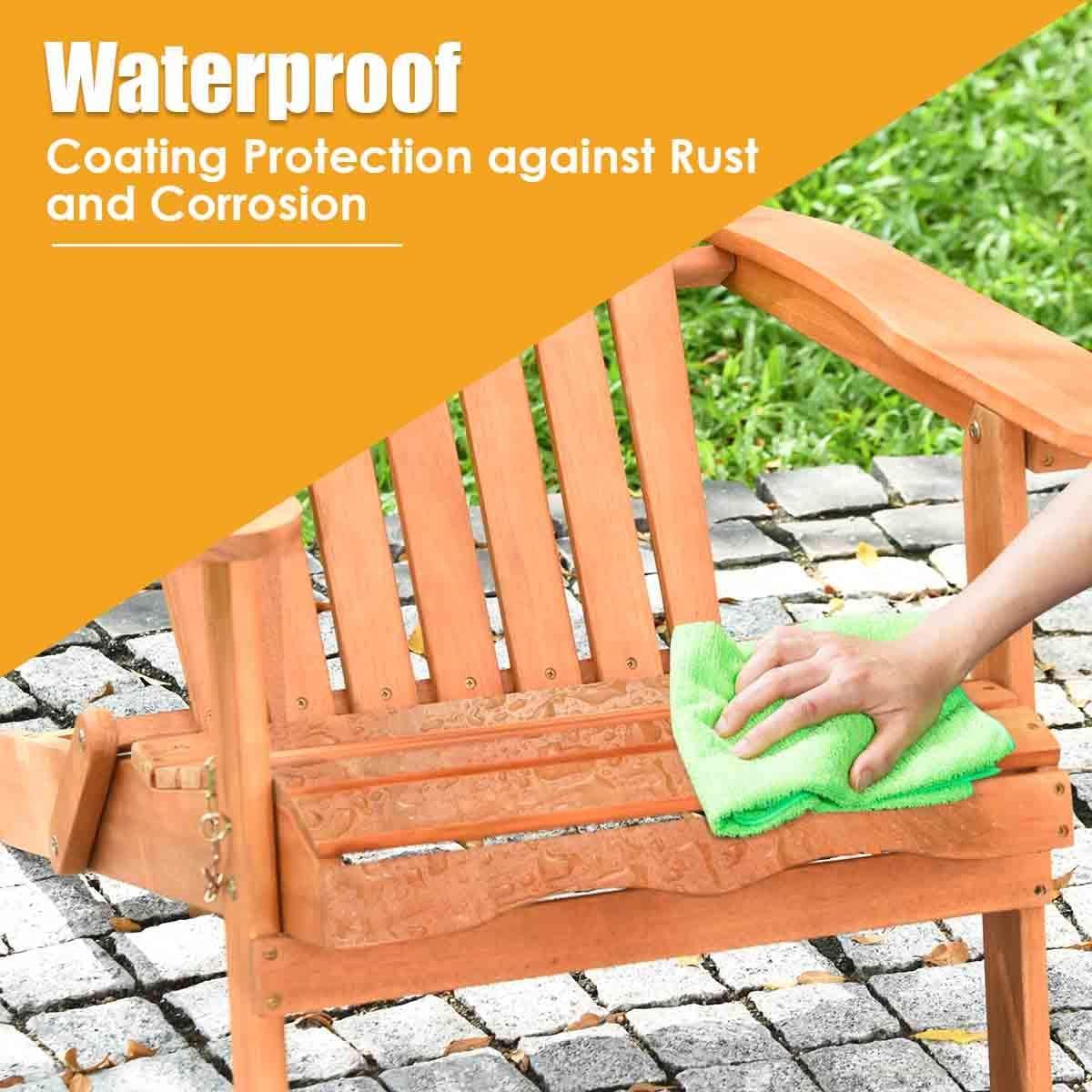 image:imageGiantex Wooden Adirondack Chair Outdoor Lounger Chair Folding Adirondack Chairs 400 lbs Weight Capacity for Patio Garden Deck Porch Lawn Oversized Backyard Seating Fire Pit Chairs2