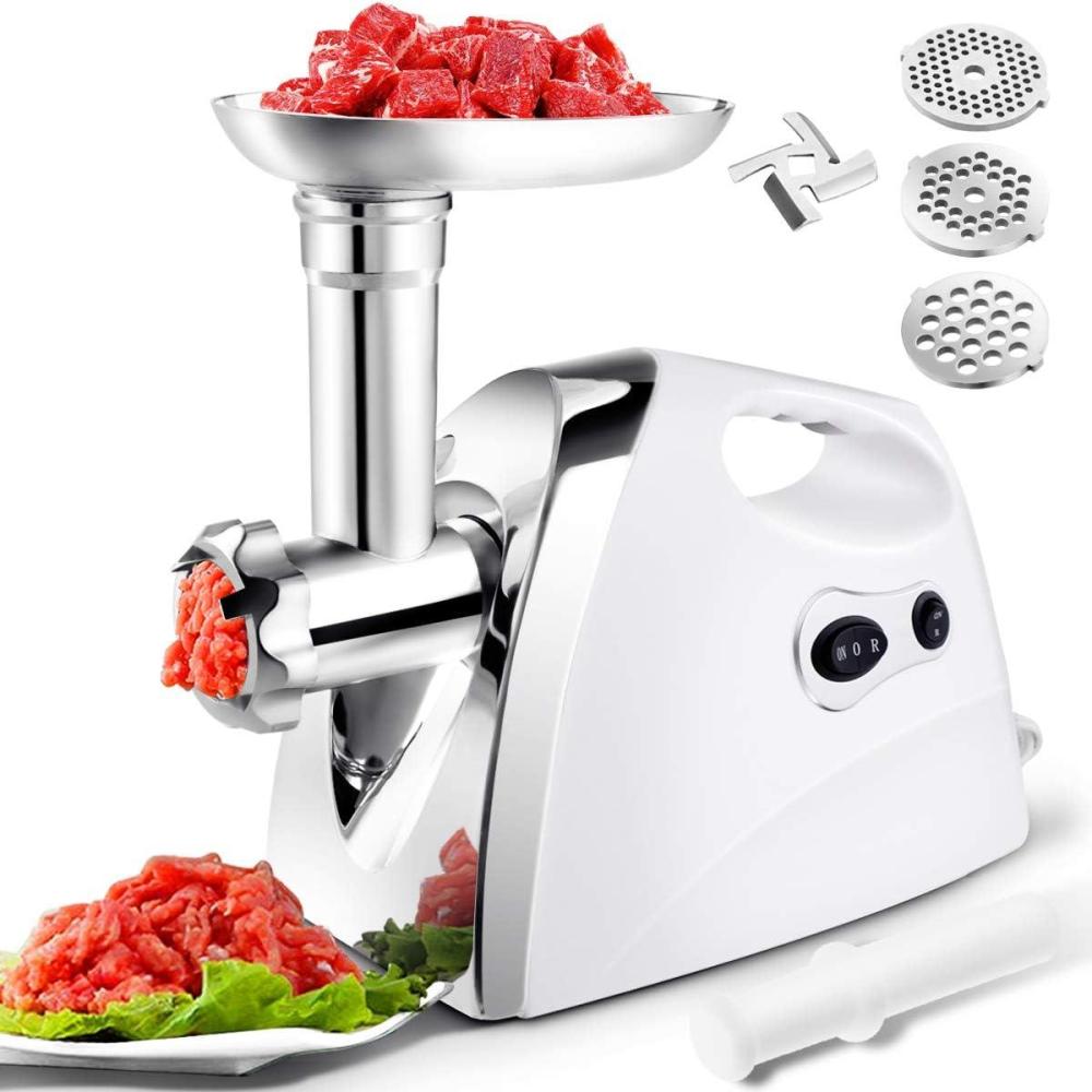 image:imageGiantex 2800W Electric Meat Grinder Sausage Stuffer Maker Stainless Cutting Blade Plates 3 Sausage Kit Reverse for Home Kitchen Commercial Using 38 HP Meat Mincer Sausage Grinder