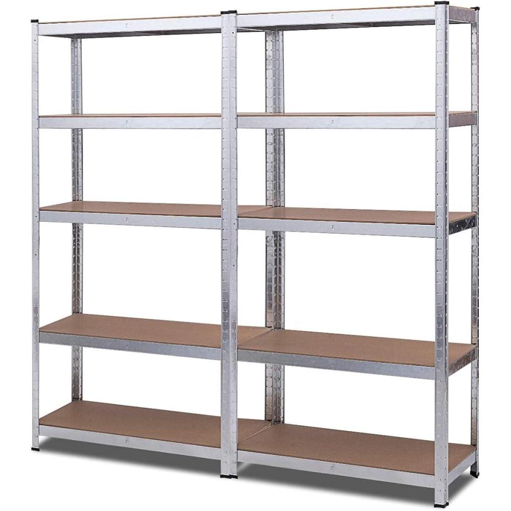 image:imageGiantex 4 Pcs 5Tier Storage Shelves Garage Shelving Units Tool Utility Shelves Heavy Duty Metal Racks Adjustable Height SpaceSaving Organizer1
