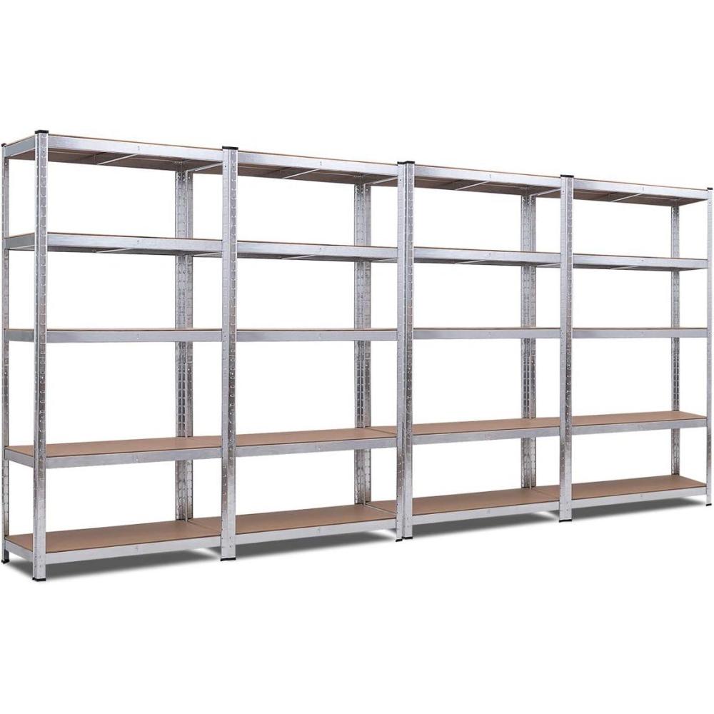 image:imageGiantex 4 Pcs 5Tier Storage Shelves Garage Shelving Units Tool Utility Shelves Heavy Duty Metal Racks Adjustable Height SpaceSaving Organizer2