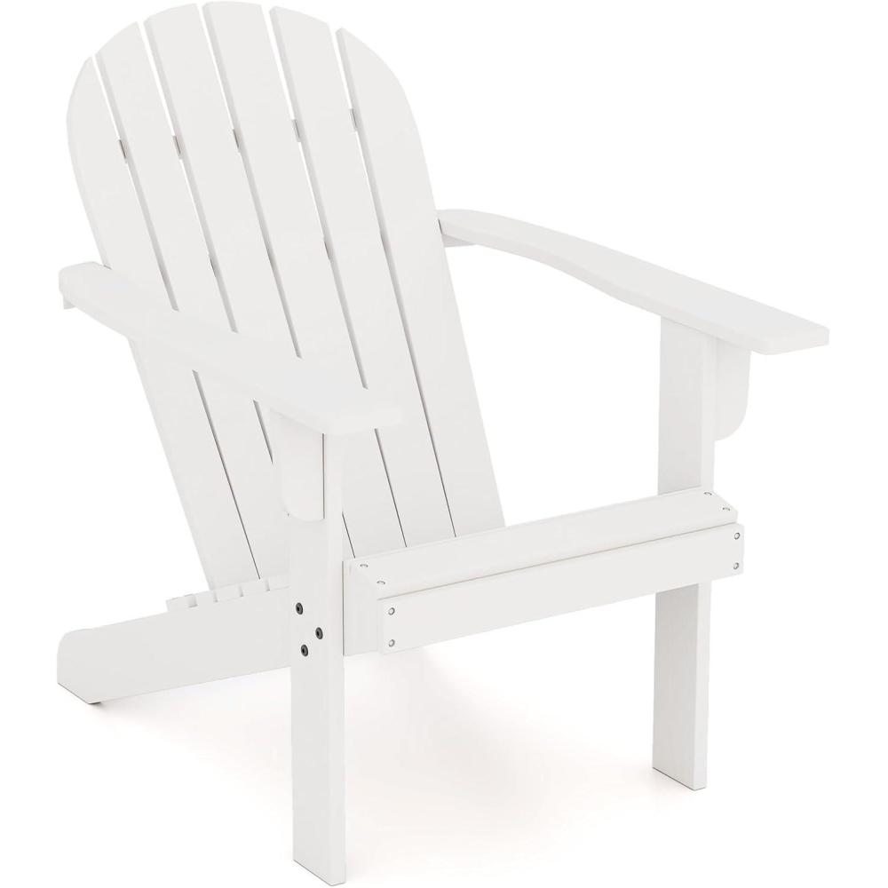 image:imageGiantex Acacia Wood Adirondack Chair Outdoor Fire Pit Chair with 105 Inclined Seat High Backrest 4 Wide Armrests Patio Lounge Chair for Outside Lawn Backyard Garden Deck Porch 1 GreyWhite