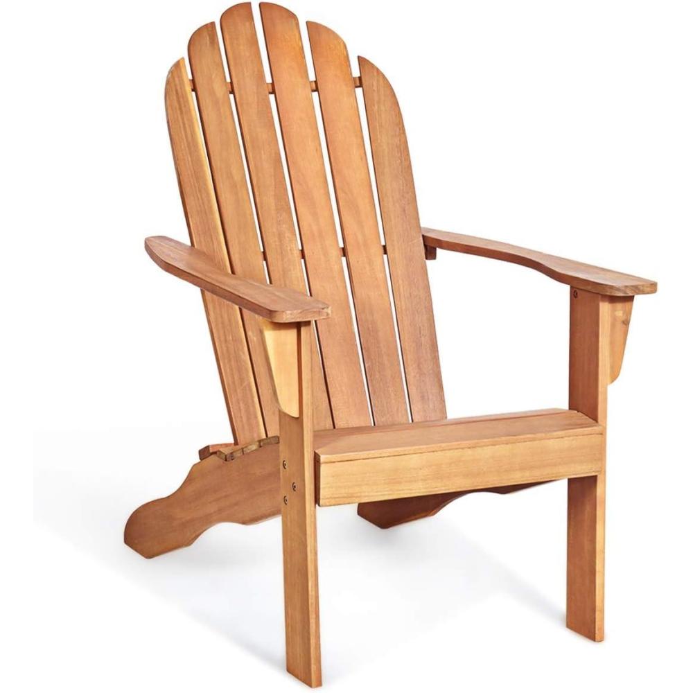 image:imageGiantex Adirondack Chair Acacia Wood Outdoor Chairs with 350 lbs Weight Capacity Weather Resistant Lounge Armchair for Yard Patio Garden Poolside Balcony Deck Fire Pit Chairs GrayNatural