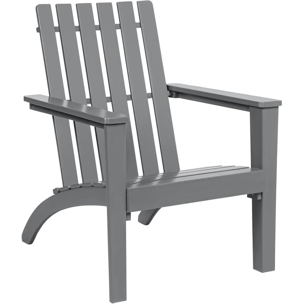 image:imageGiantex Adirondack Chair Set of 4 Acacia Wood Outdoor Chairs 350 lbs Weight Capacity Weather Resistant Campfire Chairs for Lawn Seating Garden Poolside Balcony Patio LoungerGrey
