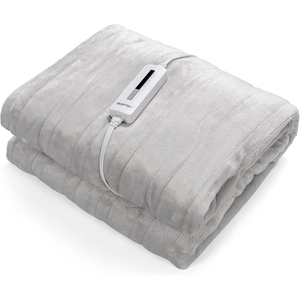 image:imageGiantex Heated Blanket Electric Throw DoubleSided Electric Blanket with 5 Heat Settings 3Hour Auto Shut Off Flannel amp Cashmere Throw Blanket Machine Washable 50 x 60 Heating Blanket Gray