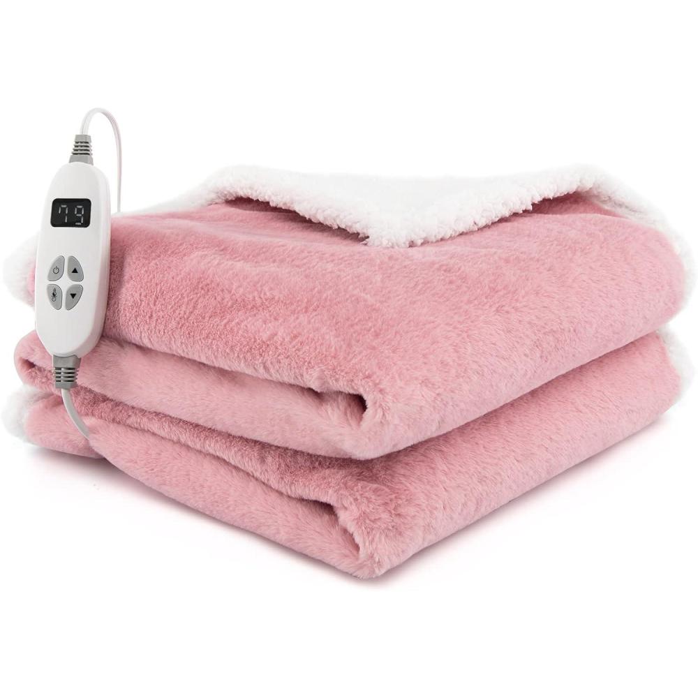 image:imageGiantex Heated Blanket Throw 60 x 50 10 Heating Levels 9H Timer Auto Shut Off Overheat Protection Machine Washable BlackWhitePink