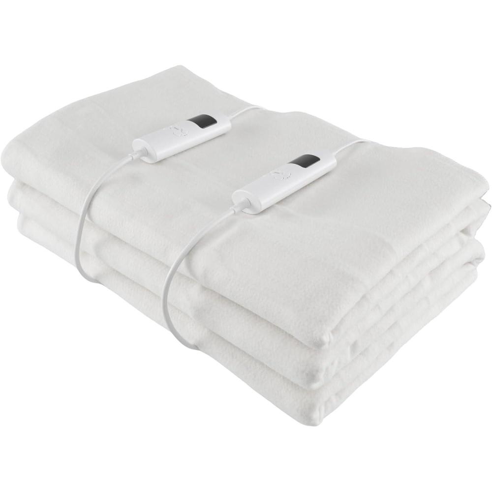 image:imageGiantex Heated Mattress Pad King Electric Mattress Cover wDual Control 9 Heat Settings 9H Timer Overheat Protection Heating Bed Toppers Fit up to 10 Deep Pocket Machine Washable Bed WarmerKing