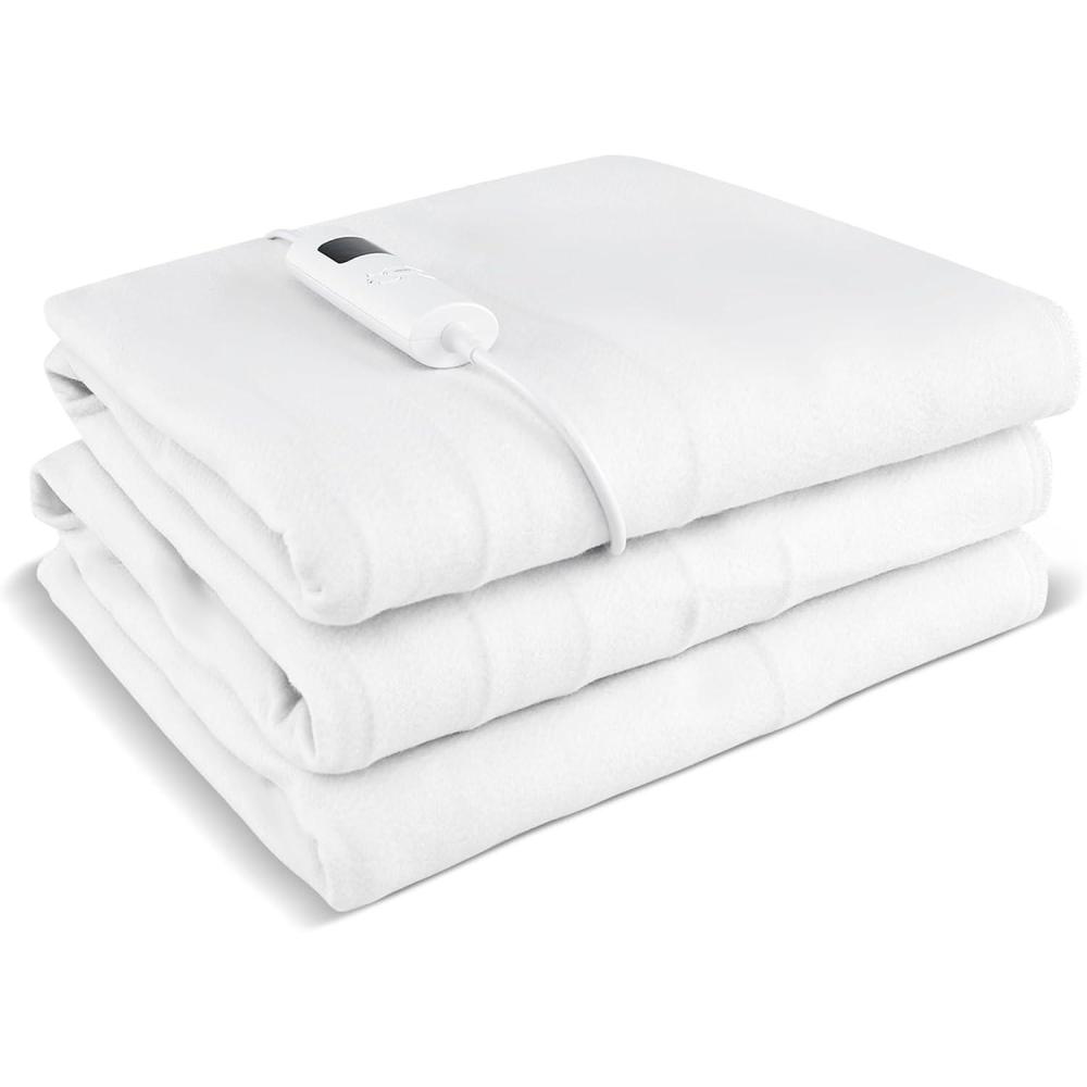 image:imageGiantex Heated Mattress Pad Machine Washable Bed Warmer with Single Controller 9 Heat Setting 9Hour Auto Off Overheat Protection Fit Up to 10 Electric Mattress Pad White Twin Size 76 x 39White